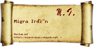 Migra Irén névjegykártya